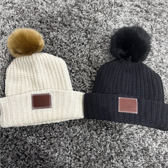 2 love your melon beanies with poms. - Picture 1 of 4